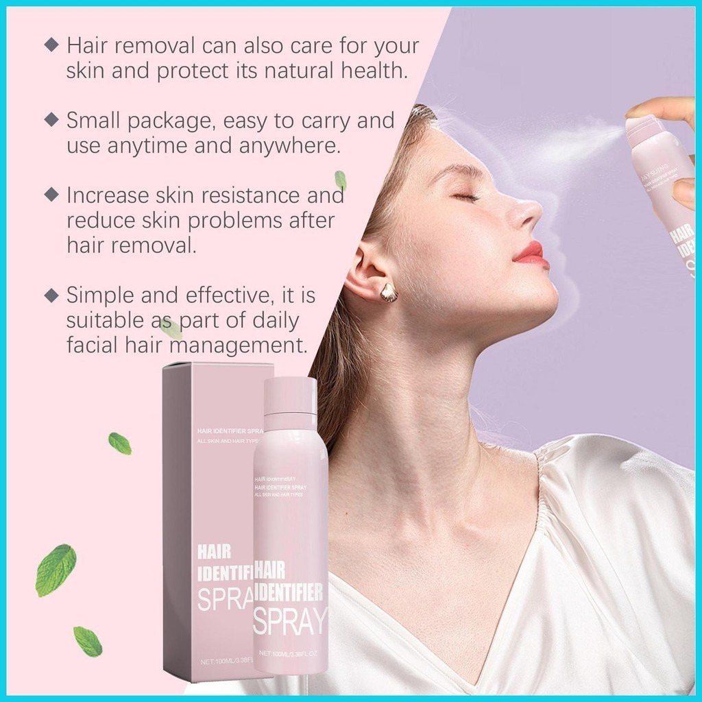 Hair Identifier Cool Refreshing Dermaplaning Face 100ml with 4 Eyebrow Trimmers Professional