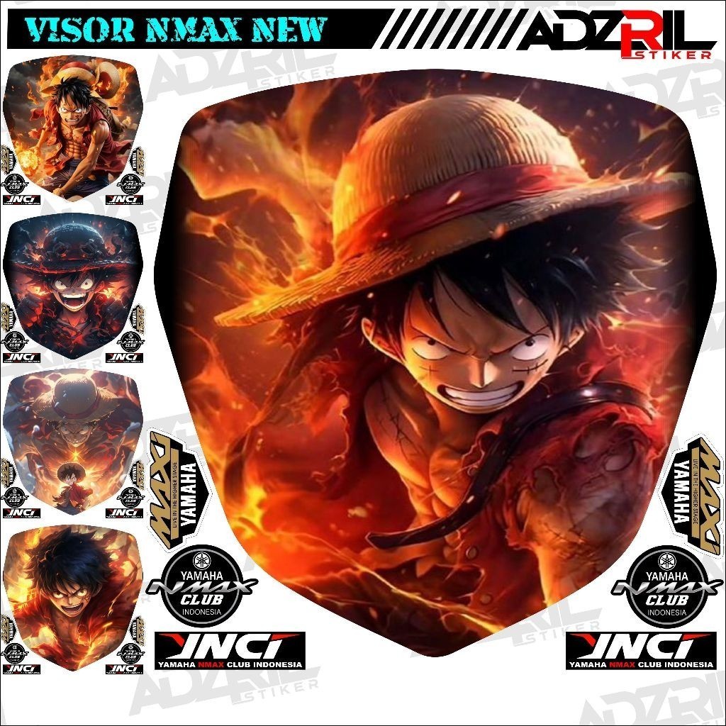Winshield visor Sticker yamaha Nmax NEW 155 2020-2023 ONE PIEACE,LUFFY ...