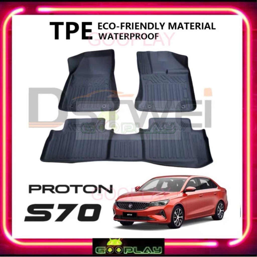 DSTWEI TPE Car Mat Car Carpet Karpet Kerete TPE compatible for PROTON ...
