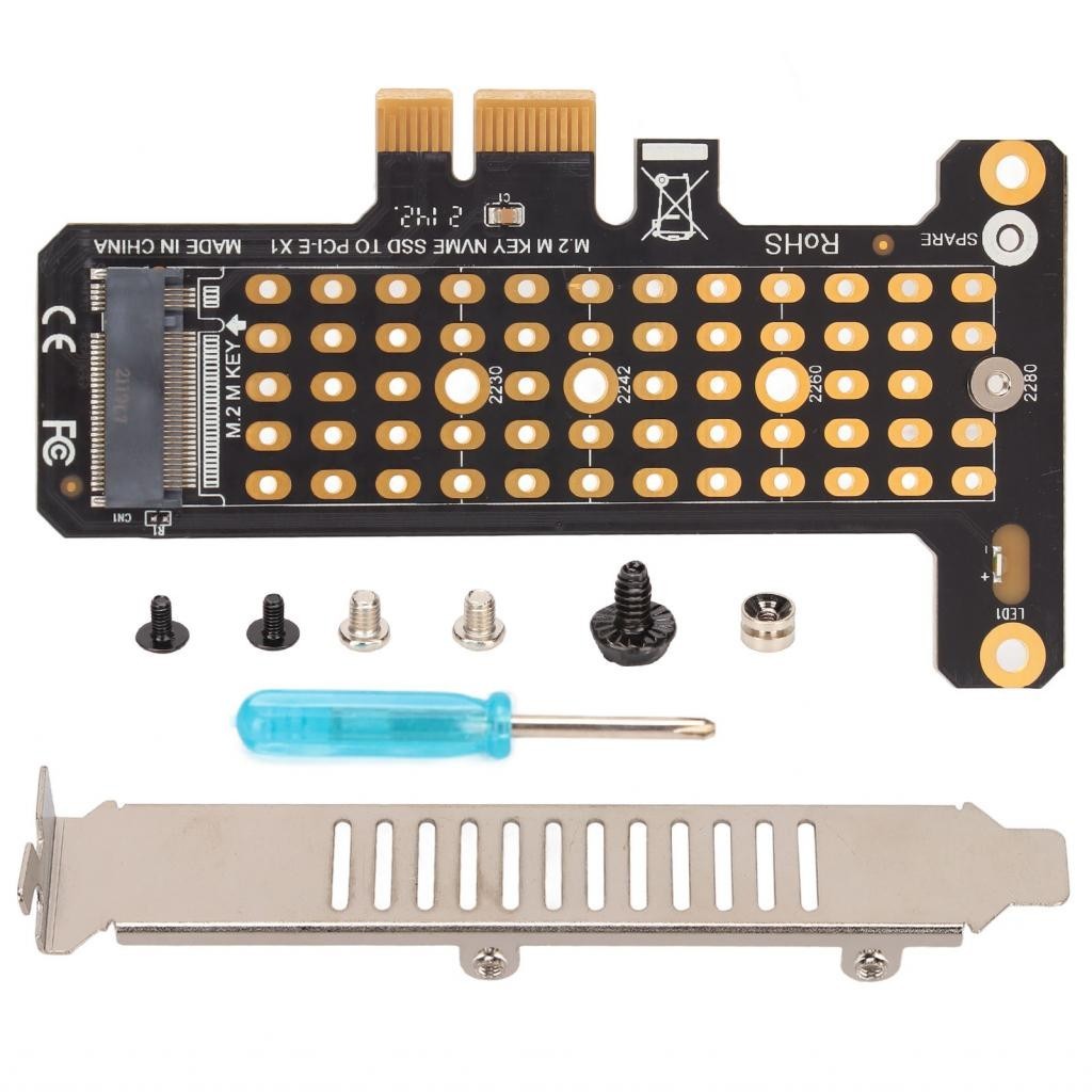 Bamaxis NVMe M.2 To PCIE X1 Riser Card Aluminum Heat Transfer Design ...
