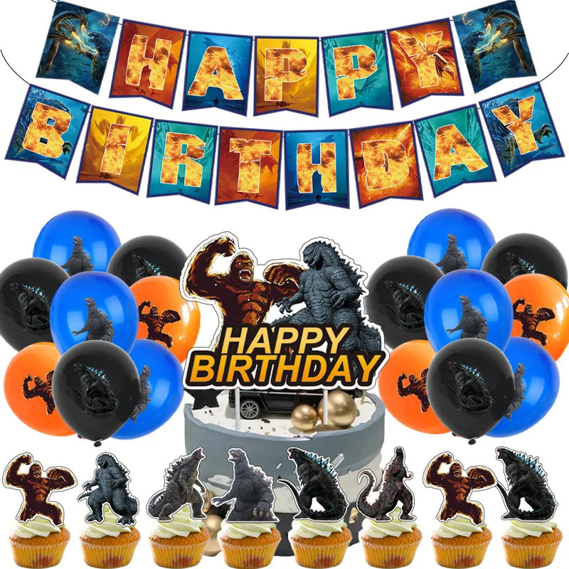 Godzilla vs. King Kong Movie Cartoon Theme Party Decoration Surprise ...