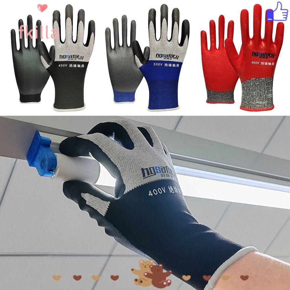 FKILLA1 Electrician Insulating Gloves, Ultrathin Nitrile Touch Screen