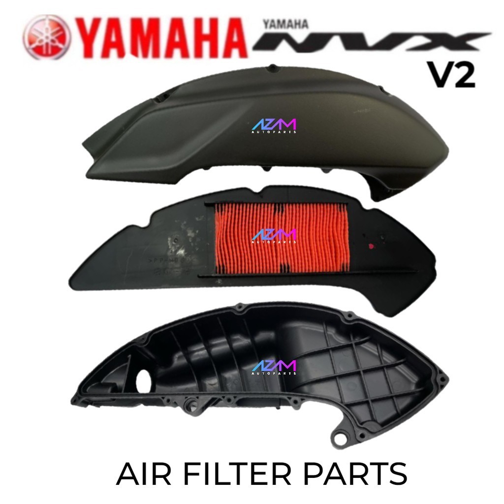 NVX V2 / NMAX V2 💯 ORIGINAL YAMAHA AIR FILTER B6H-E4451-00 / COVER B6H ...