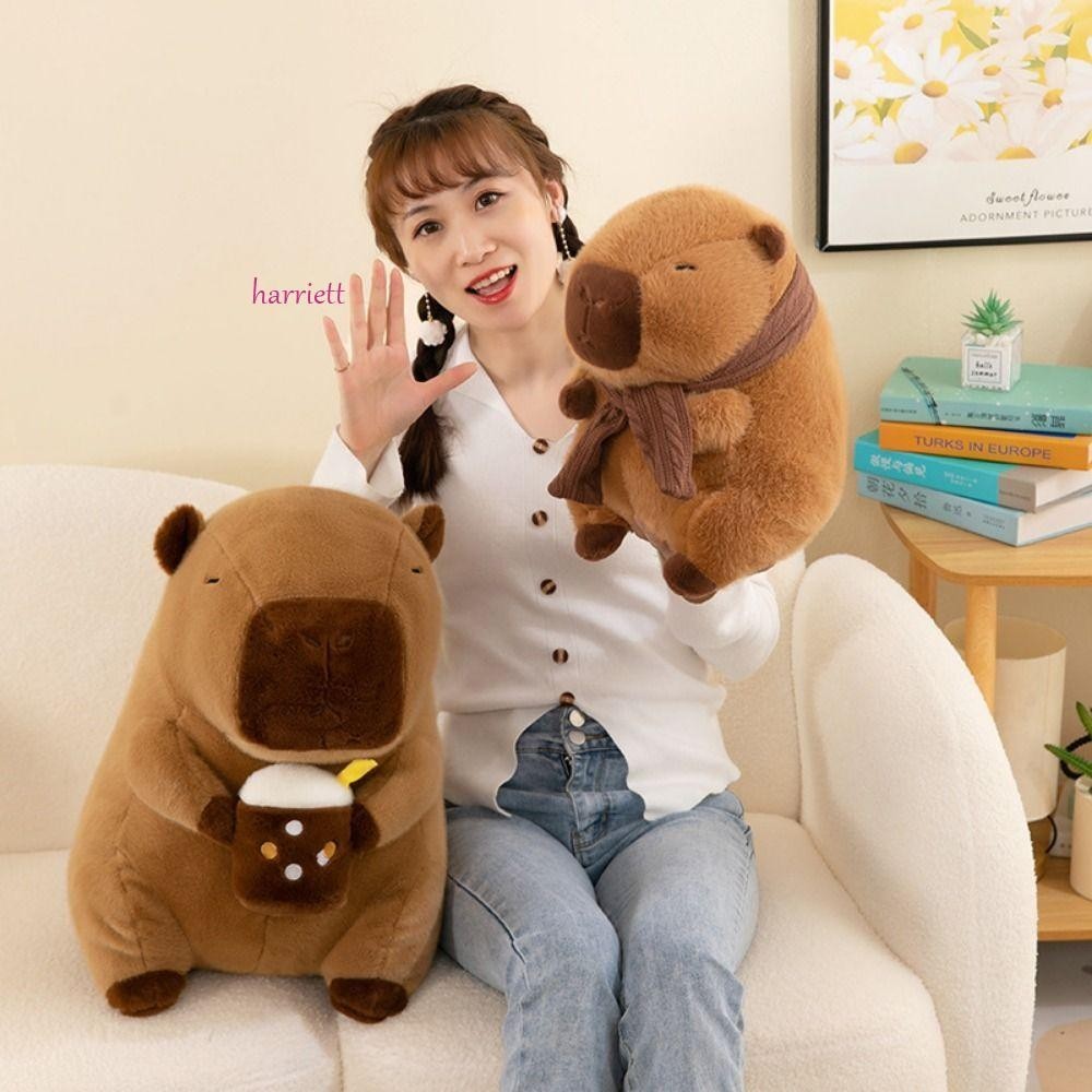 HARRIETT Capybara Plush Ornaments, Cute Cartoon Hug Milk Tea Capybara ...