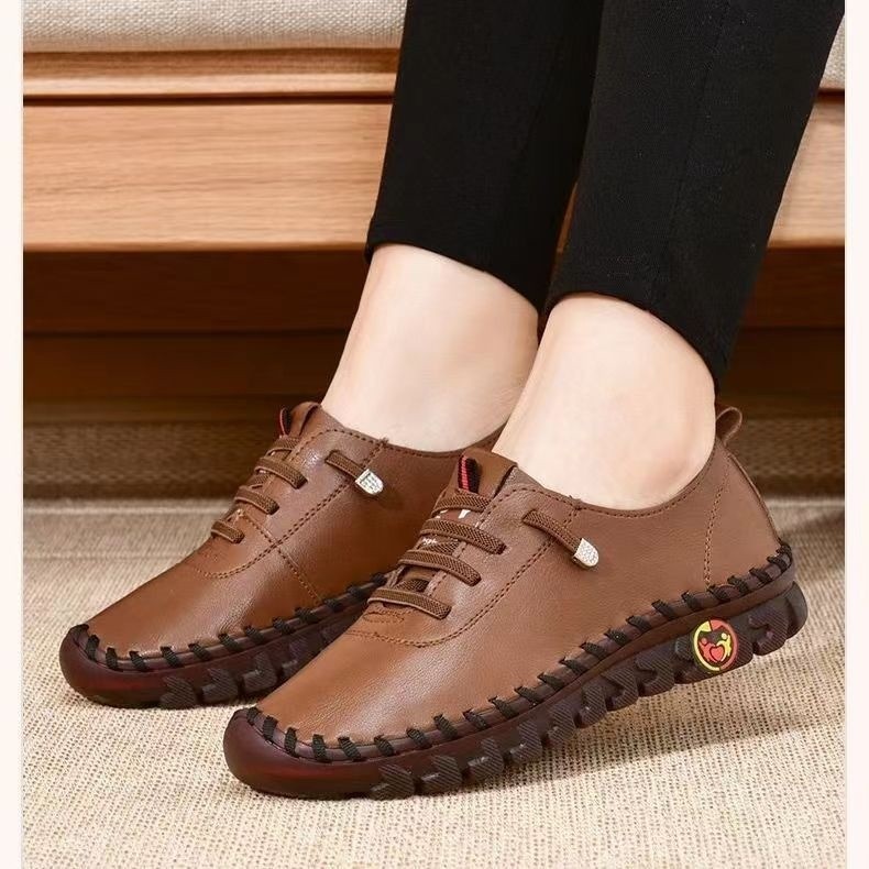 Women s shoes women s leather shoes casual shoes sneakers female leather shoes flexible sole normal comfort large ladies size 35 41 sports shoes Shopee Malaysia
