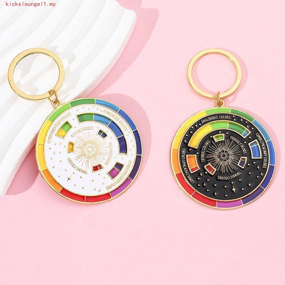 KICKSLOUNGEL Spinning Color Compass Keychain, Color Wheel Rotatable New