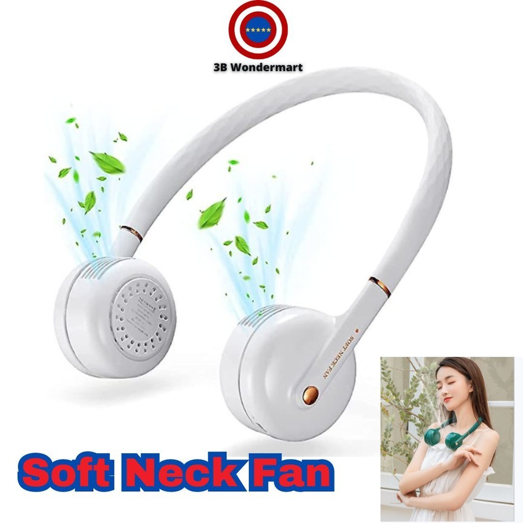 Soft Neck Fan,Portable USB Recharging Fan 3 Speeds Bladeless 360 ...