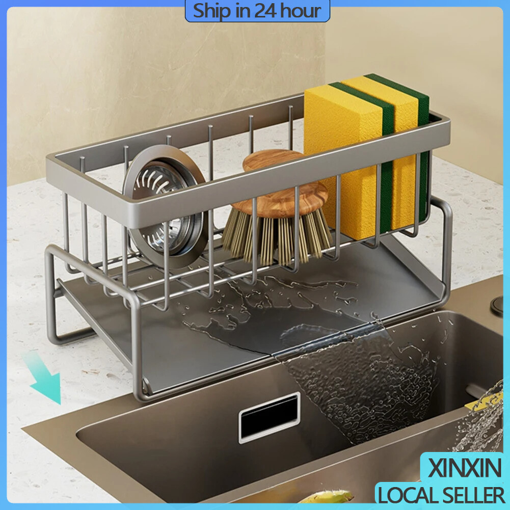 Stainless Steel Kitchen Rack Sponge Holder Organizer Kitchen Organizer ...