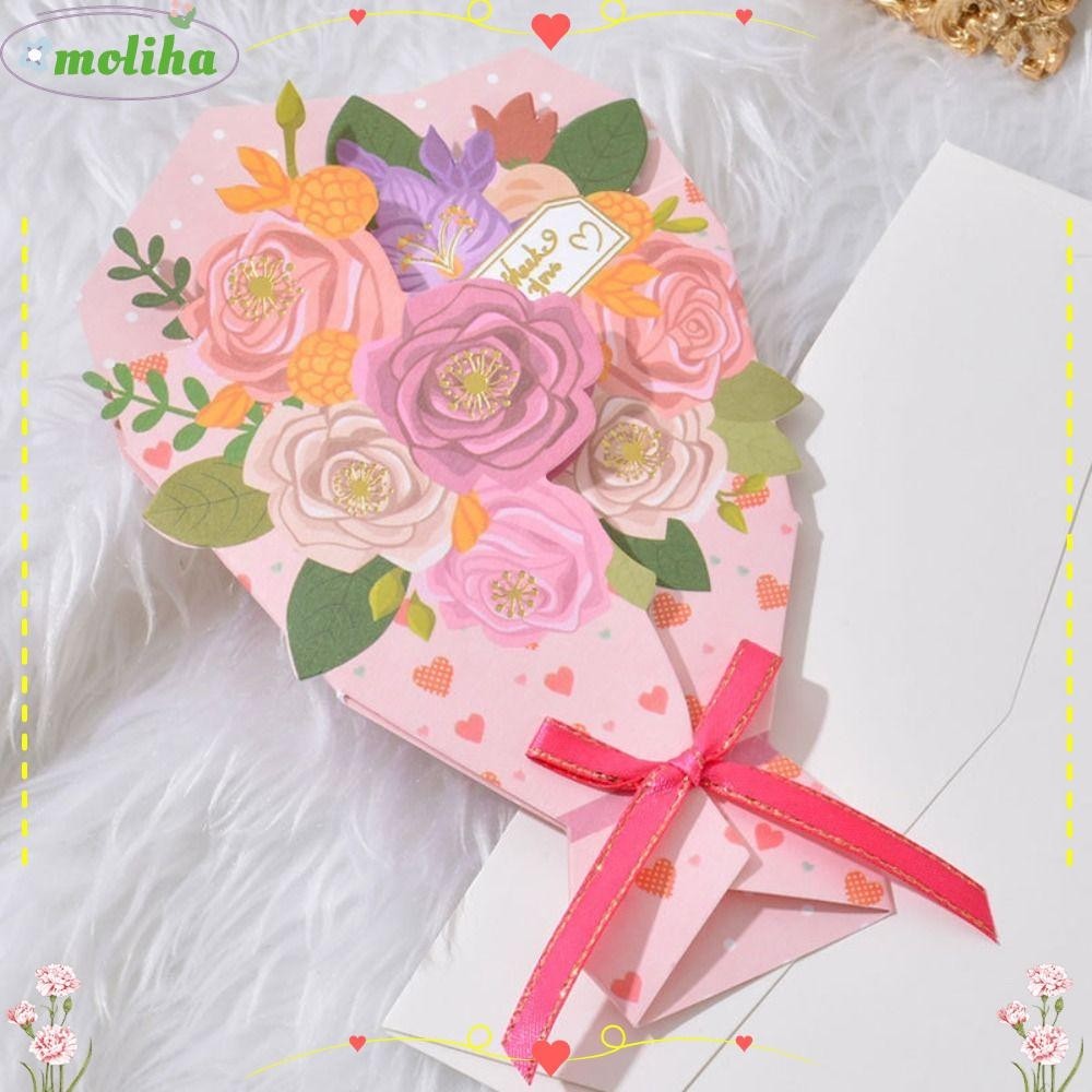 Moliha Blessing Bouquet Card, Pop Up Blank Card Mother's Day Greeting 