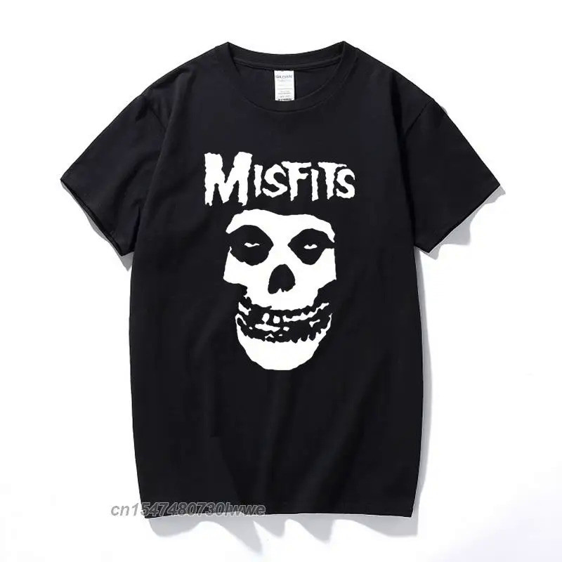 New Men's Hip-Hop Punk Skull Misfits Brand Cotton Short-Sleeve T-Shirt ...