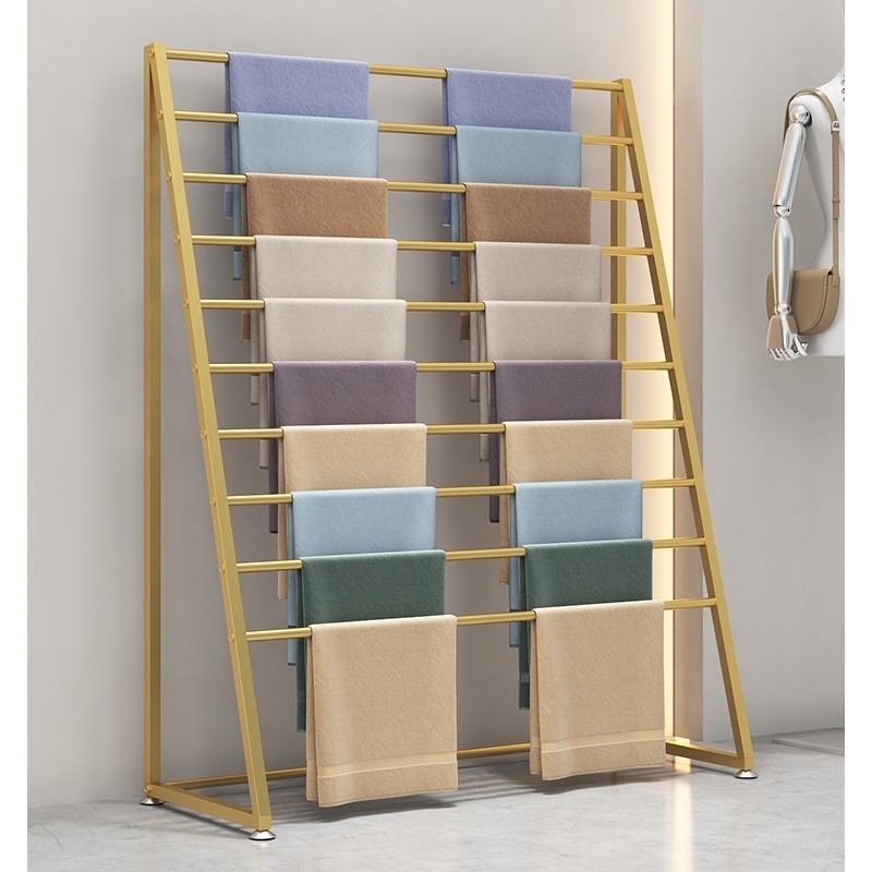 Scarf Display Rack Scarf Towel Multi-Layer Storage Rack Floor Against ...