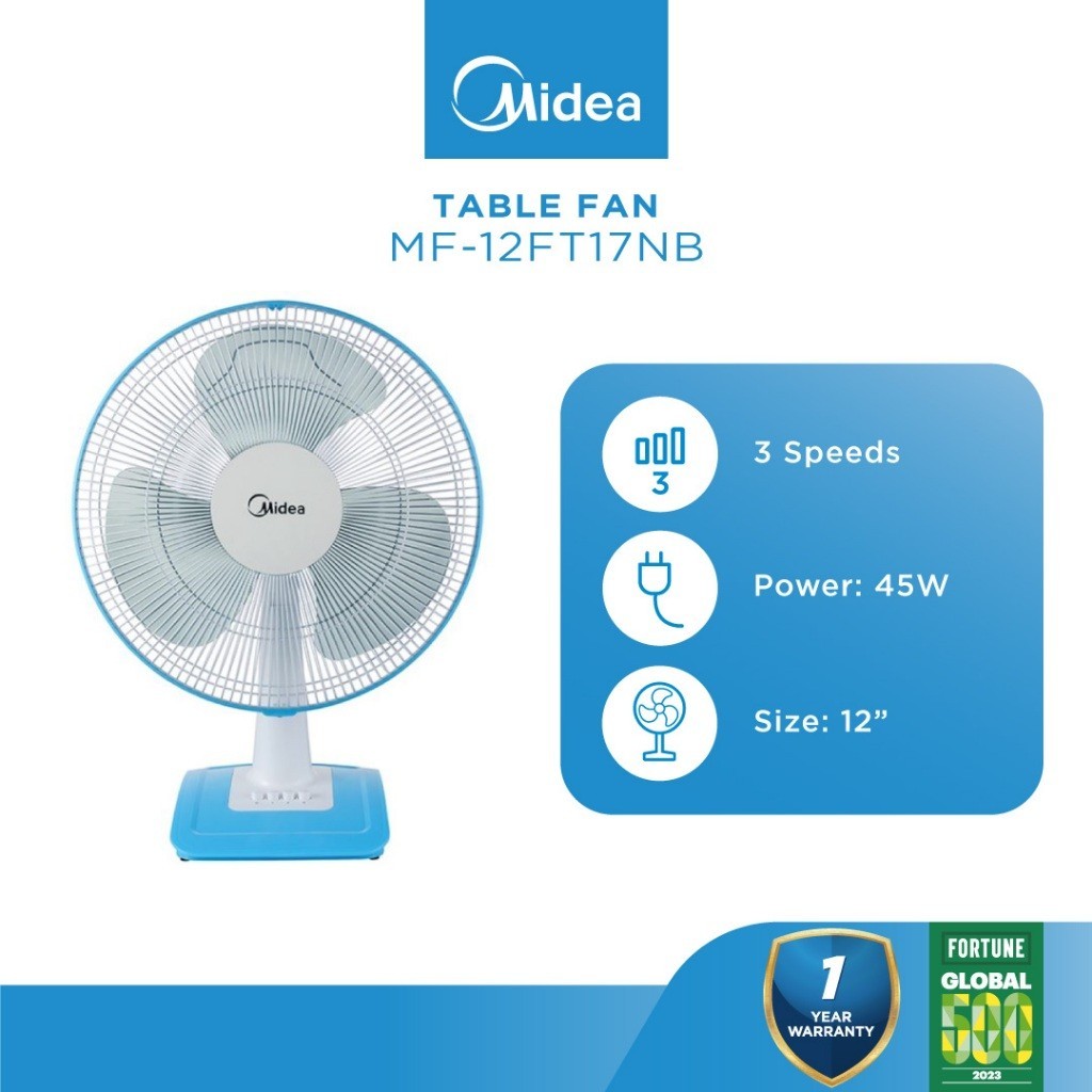 Midea MF-12FT17NB 3 Speed Choices 12 Inch Table Fan / Fan | Shopee Malaysia