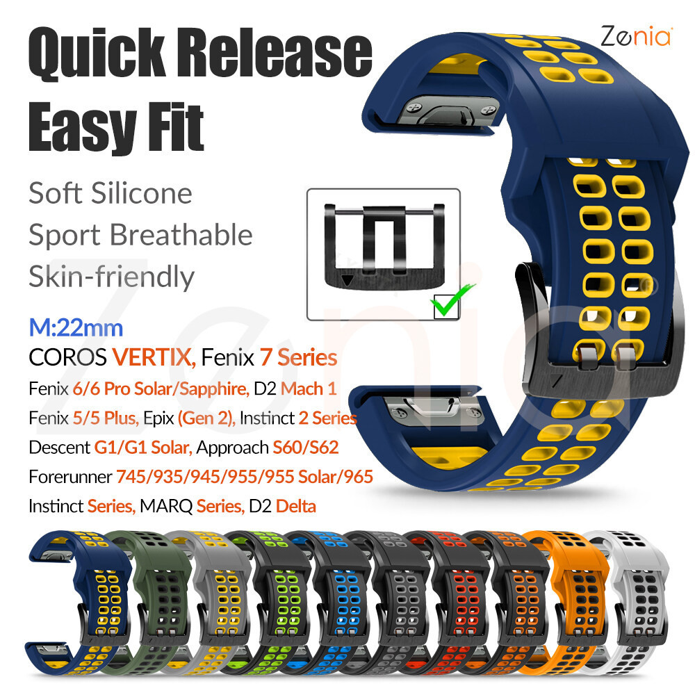 Meliya Silikon-Armband Für Garmin Forerunner 245/55/645 – 20 Mm, Verstellbar, Viele Farben