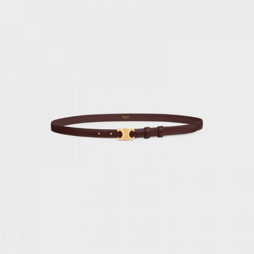 MINI TRIOMPHE BELT 13 MM BLACK LEATHER GOLD HARDWARE