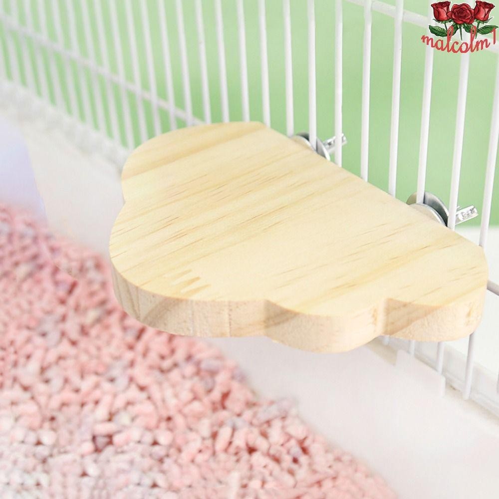 MALCOLM1 Pet Wood Stand Platform, Cloud Shape Wood Hamster Jumping