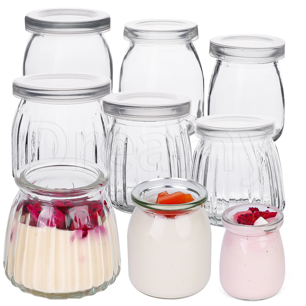 Glass Pudding Jars - Food Container - Transparent Wishing Bottle - For ...