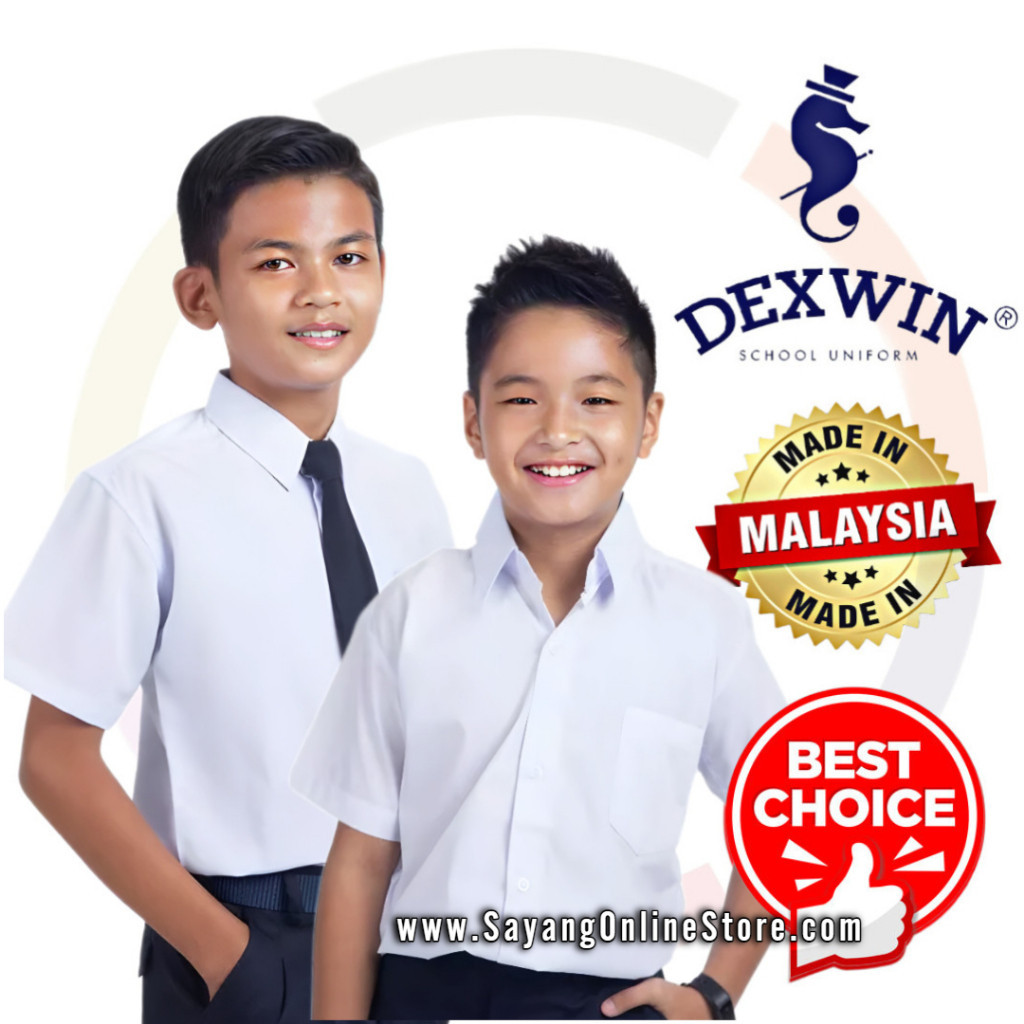 Primary Secondary School Boy Uniform Dexwin White Shirt Koshibo Kemeja ...