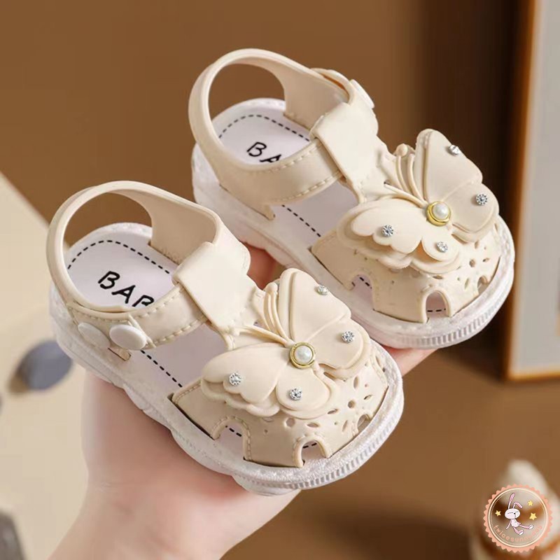 Baby Girls Sandals Kids Girl Butterfly Princess Shoes Casual Anti Slip Soft Sole Girl Outdoor Beach 0 4 Years Old Shopee Malaysia