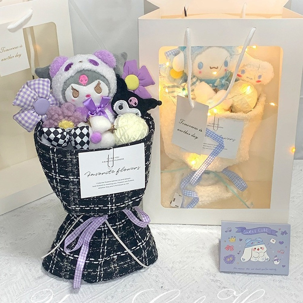 Kuromi Plush Bouquet Sanrio Dolls Flower Cute Doll Bouquet Girl