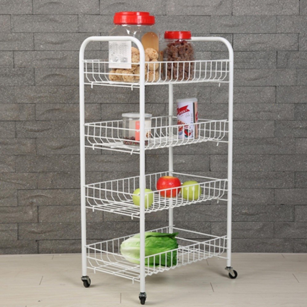 4-Layer Metal Kitchen Rack With casters / Bowl Rack/Cup Rack/Cutlery ...