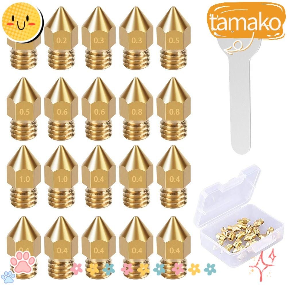 MMOBIEL 10 Pcs 0.6mm Brass MK8 3D Printer Nozzles Extruder Compatible With Creality Ender 3 Series, Ender 5 Series, CR-10/10S, Makerbot, Anet A8 Incl. 3 Cleaning Needles And Wrench