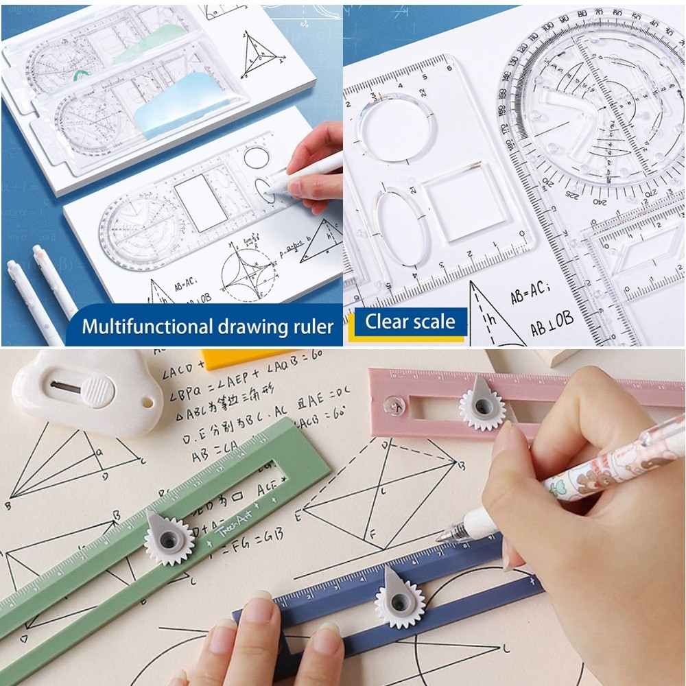 2-in-1 Compass Ruler Professional DIY Portable Drawing with Circle ...