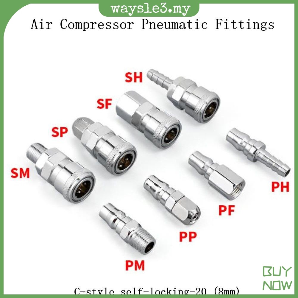 Waysle_Pneumatic fittings Air Compressor Hose Quick Coupler Plug Socket ...
