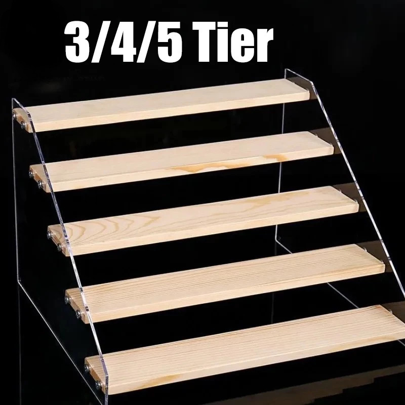 3-5 Tier Wooden Display Rack Acrylic Display Rack Tier Spice Rack ...
