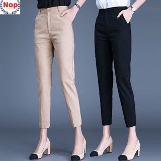 New Style Skinny Trousers Women s Ankle Leg Pants High Waist Slimmer Look Professional Harem Pants Slimming Side Slit Zipper Shopee Malaysia