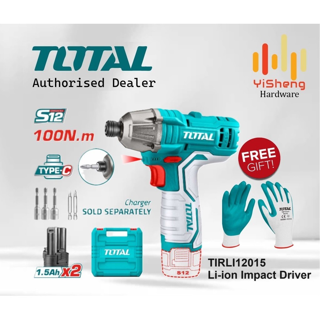 Total TIRLI12015 12V Cordless Li-ion Impact Driver | Shopee Malaysia
