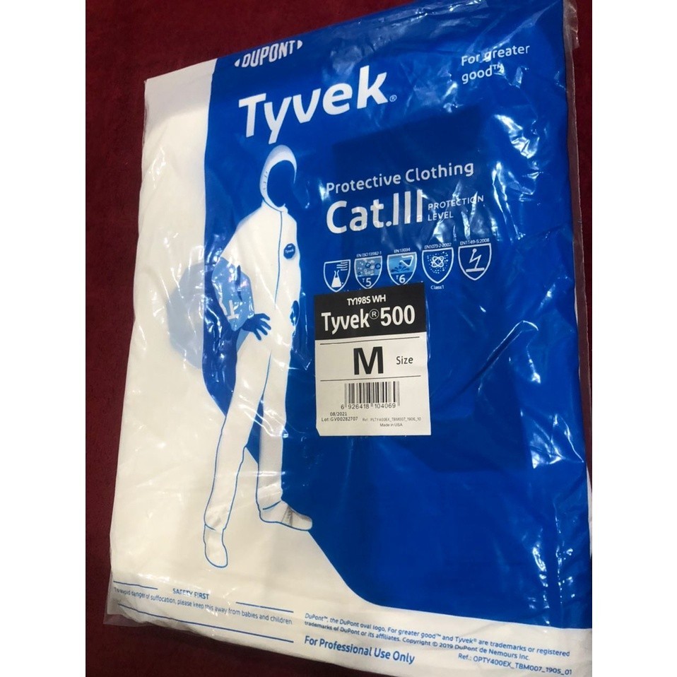 Hazmat Coverall Baju PPE Isolation Suit Tyvek 500 CE ISO Certificate ...