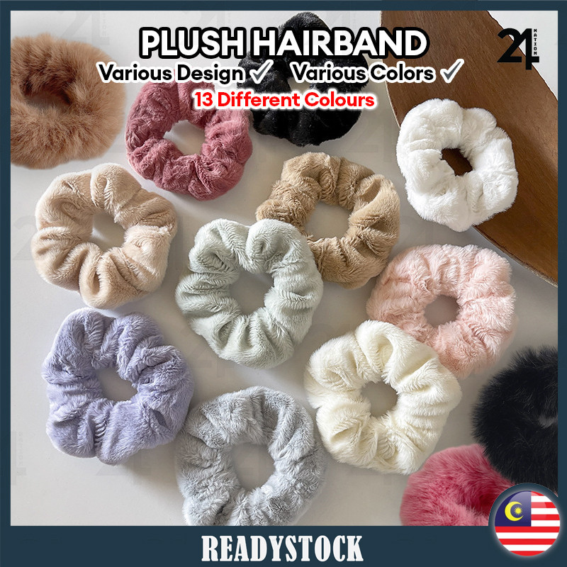 Korean Plush Scrunchies Hairband Ins Elastic Hair Band Tie Accessories ...