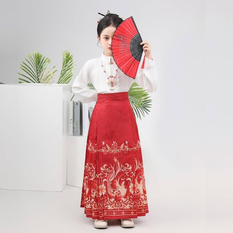 2024 Hanfu Girls Ancient Costume Horse Noodle Suit Little Girl Thin ...