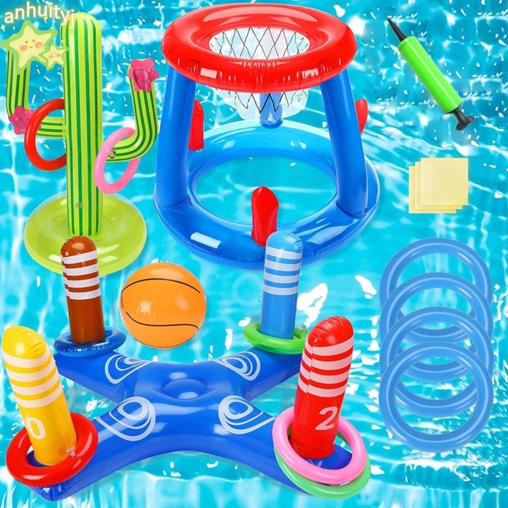 LANJ Inflatable Ring Throwing Ferrule Game, Interactive Beach Party ...