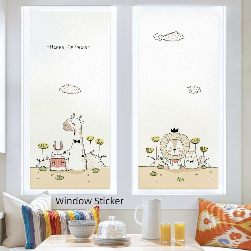 Cartoon Electrostatic Frosting Classic Film Living Room Sliding Door ...