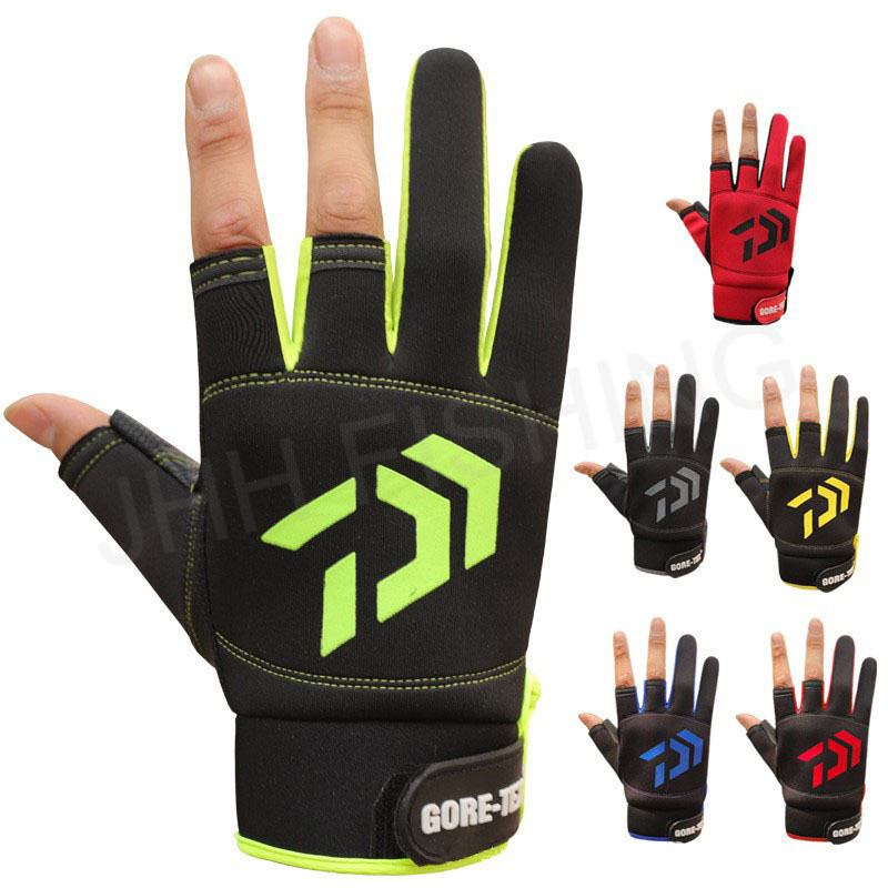 colors】Fishing Gloves Men Summer Three Finger Cut Gloves for