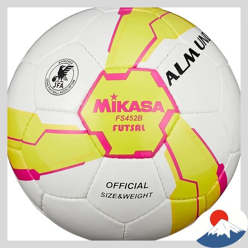 MIKASA Futsal Ball Size 4 Hand-sewn Inspection Ball Yellow/Pink FS452B