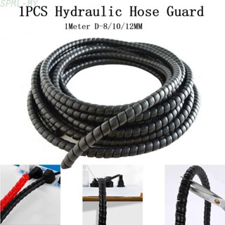 Long Lasting Black Hydraulic Hose Guard Spiral Wrap Cable Protection 1m 