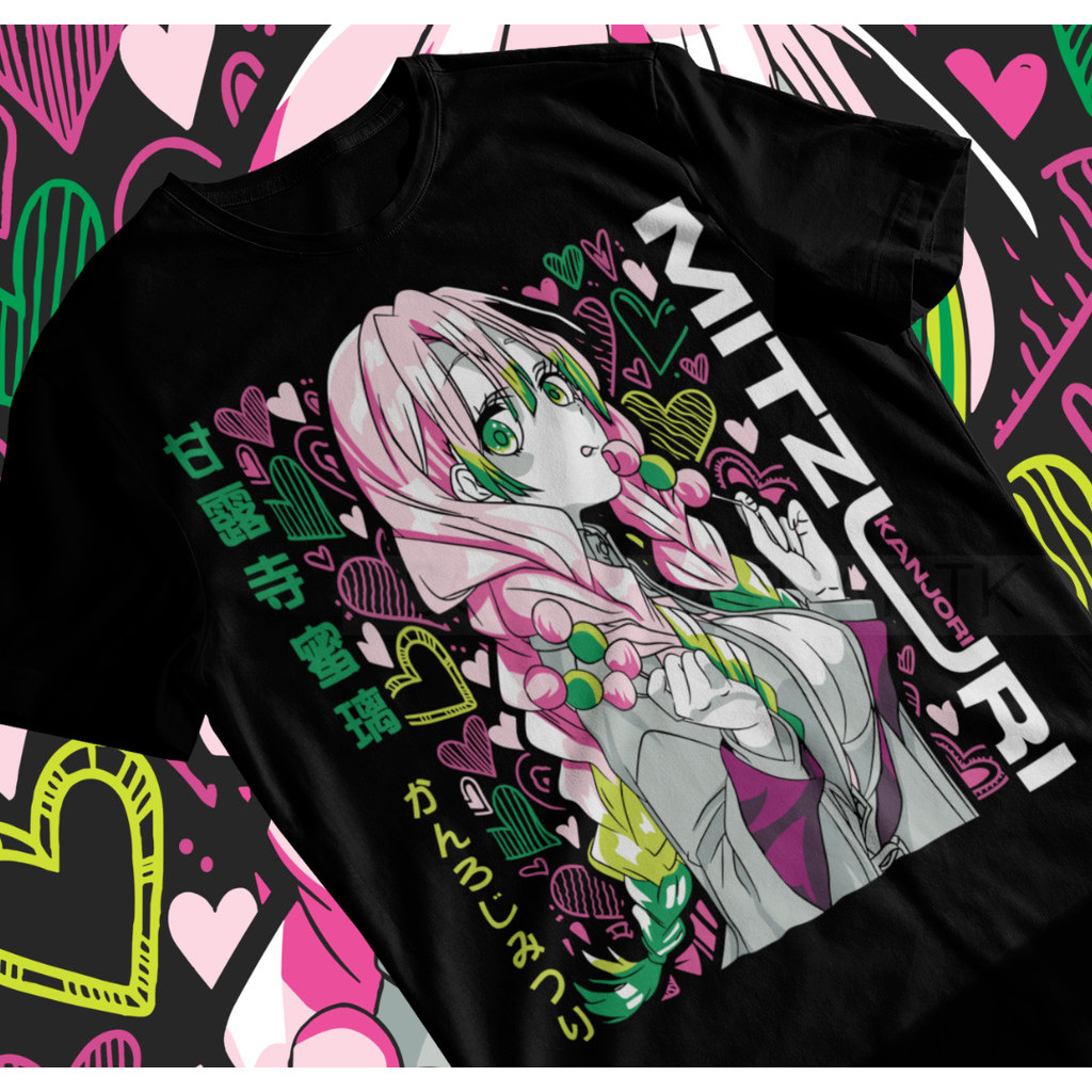 Mitsuri T-Shirt Kanroji Demon Slayer Kimetsu No Yaiba Anime Nezuko Soft ...