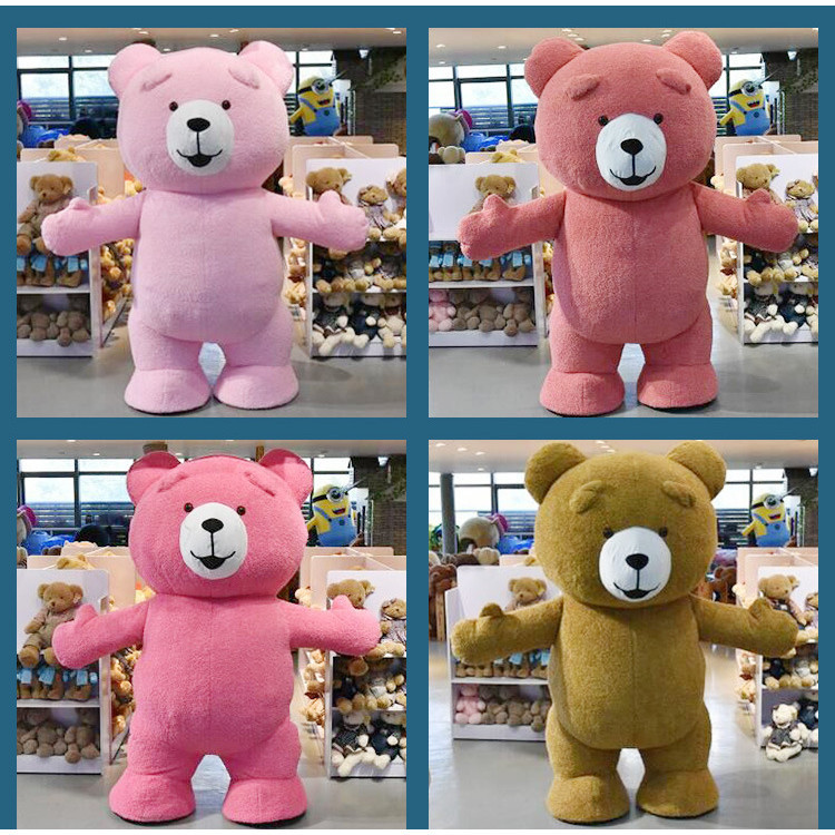 Cartoon Doll Costume Macaron Color Inflatable Teddy Bear Wearable ...