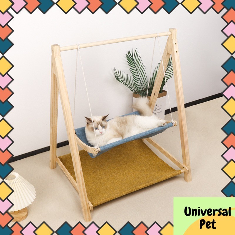 Swing Bed Solid wood cat hammock cradle bed nest all-season universal ...