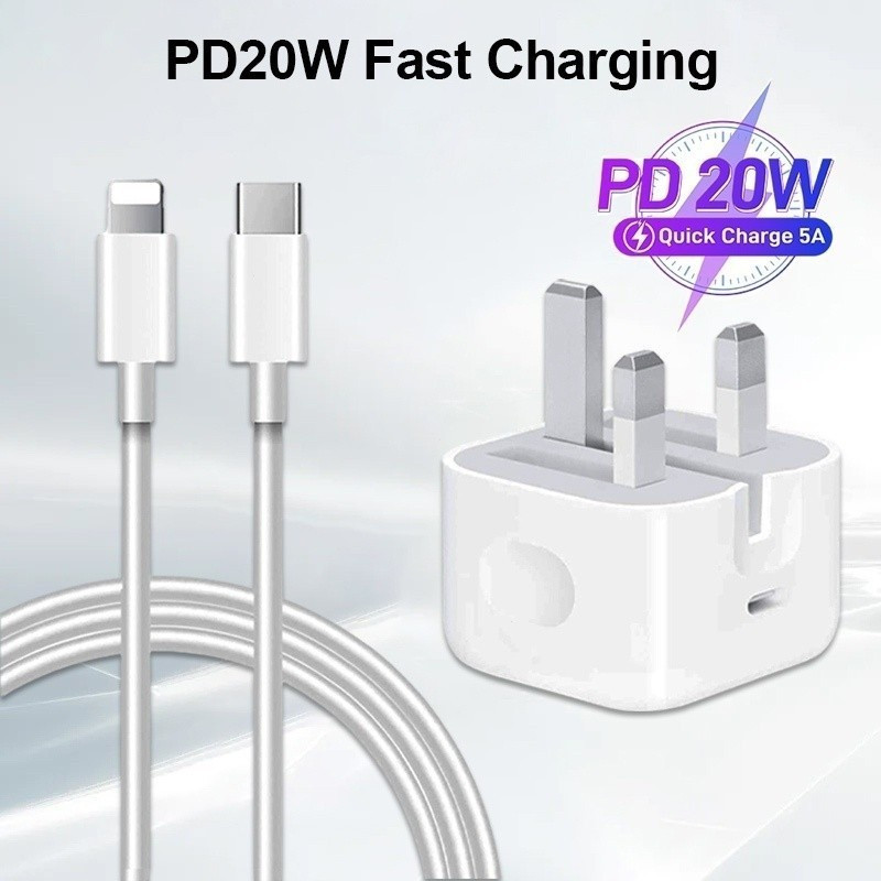 PD 20W charger UK plug 20W USB-C power adapter 5A fast charging USB-C ...