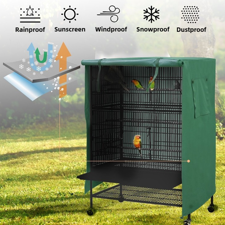 View of 600d Oxford Cloth Rainproof Windproof Bird Cage Cover Bird Cage Pet ...