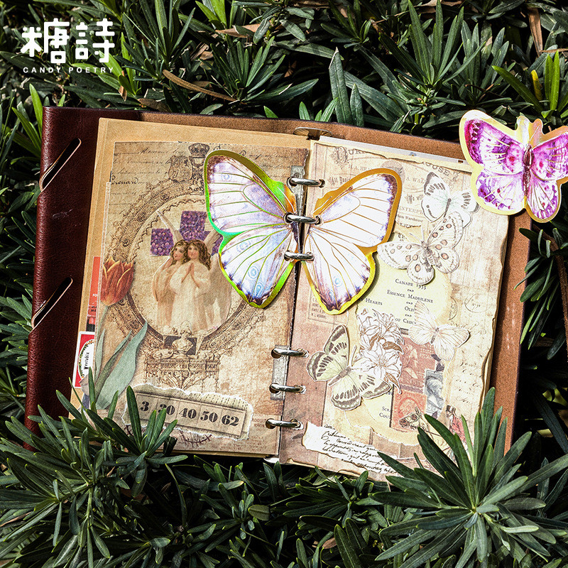 Butterfly Gilding Sticker Pack Handbook DIY Decoration Base Material ...