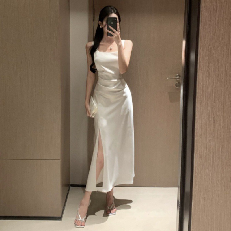 BLACKLIST BAEUTY SATIN SLIT LEG DETAILED OVERALL