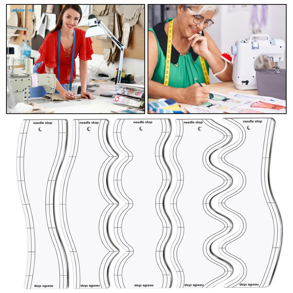 ye Piecing Templates Acrylic Quilting Rulers Wave Quilting Stencil Set ...