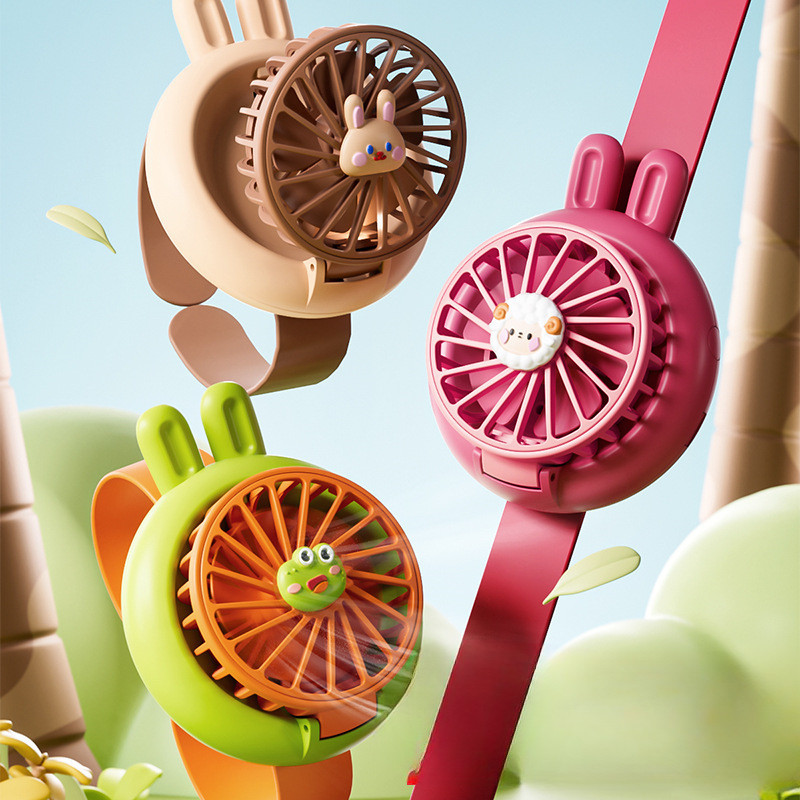 Handheld Mini Fan 2024 New USB Charging Cartoon Children's Watch Fan ...