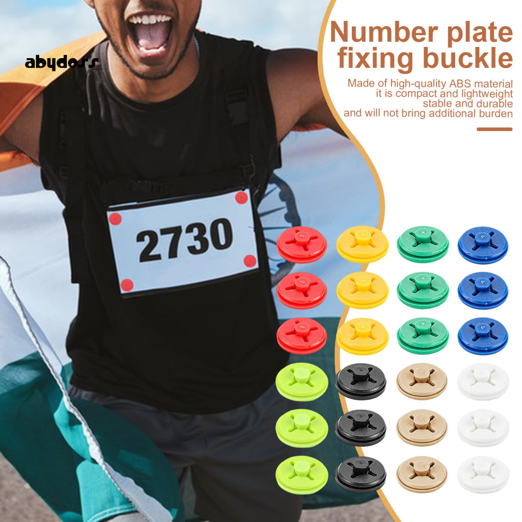 ABY Running Bib Fixers Running Bib Clips Portable Reusable Number Plate