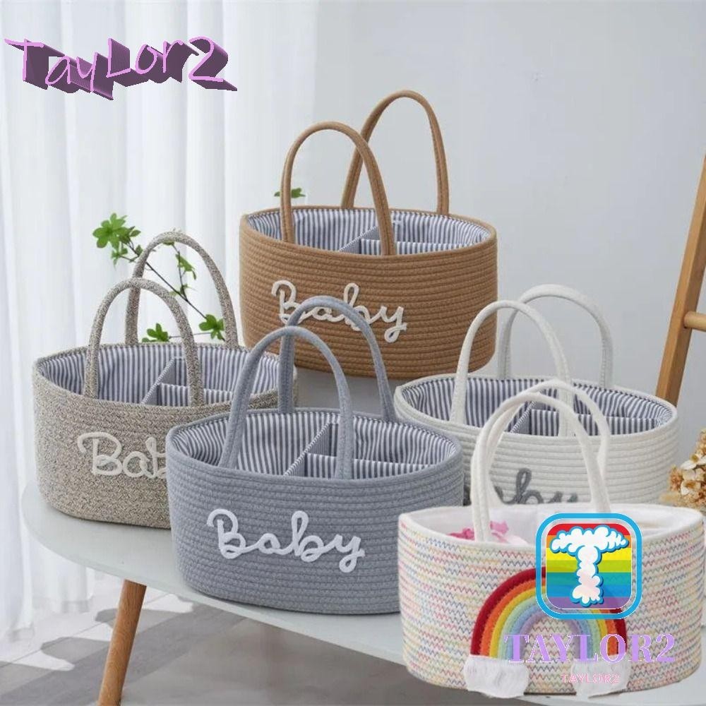 ATAYLOR Mommy Bag, Cotton Rope Portable Diaper Storage Bag, Diaper ...