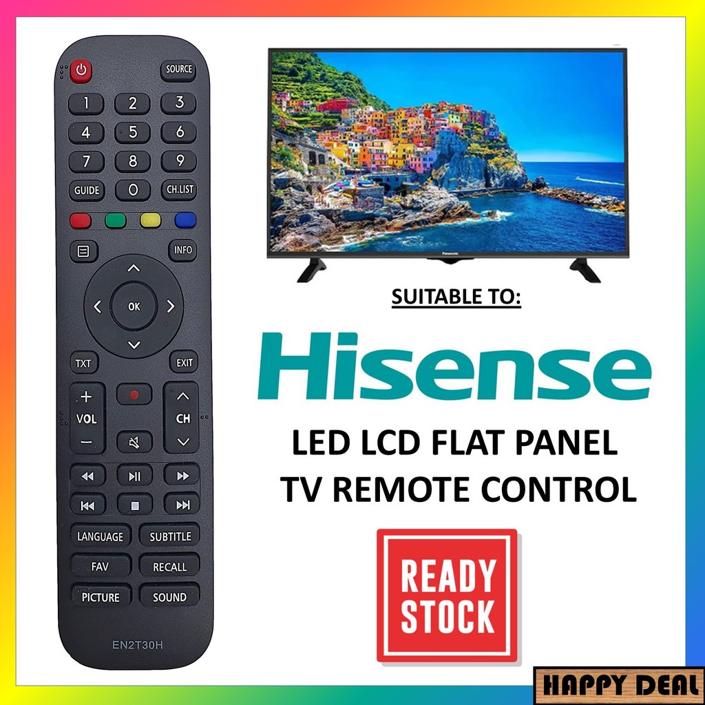 HISENSE Flat Panel Led Lcd TV Remote Control Replacement (EN2T30H ...